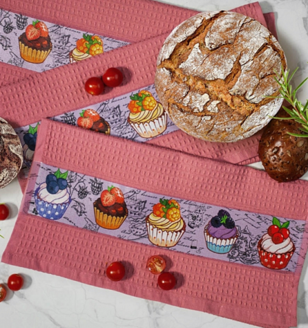 Полотенце вафельное Cake Сафия Хоум, 3012 коралловый 