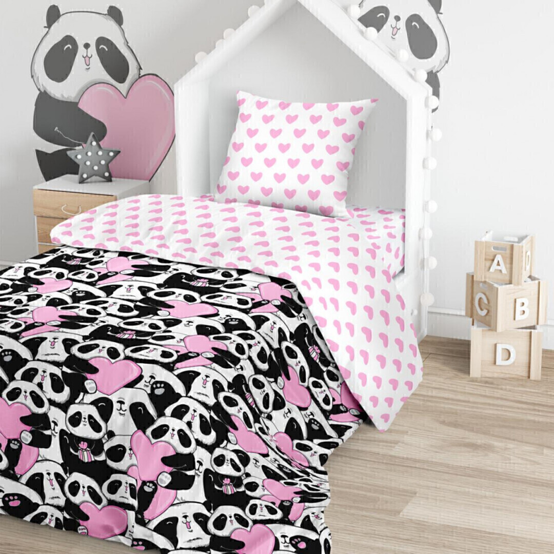 КПБ детский 1,5сп бязь Juno <718932 Love panda>