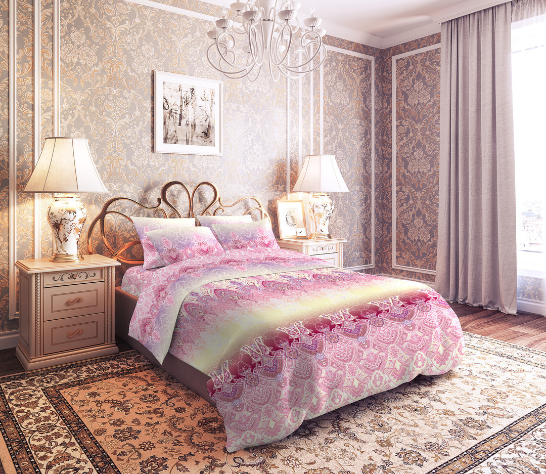 Простыня 2сп бязь 125 (180*210) Реноме <5227-1 Серебряные нити> (арт.35/105)