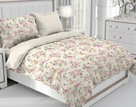 Простыня 2сп бязь 125 (180*210) Реноме<70919-1 Шарман крупные цветы> (арт.35/105)