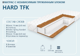 Матрас Hard TFK с независимым пружинным блоком высота 21-22см